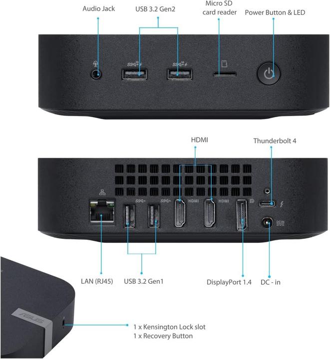 Actual product image ASUS Chromebox 5 (128 GB, 4 GB, Intel Celeron 7305)
