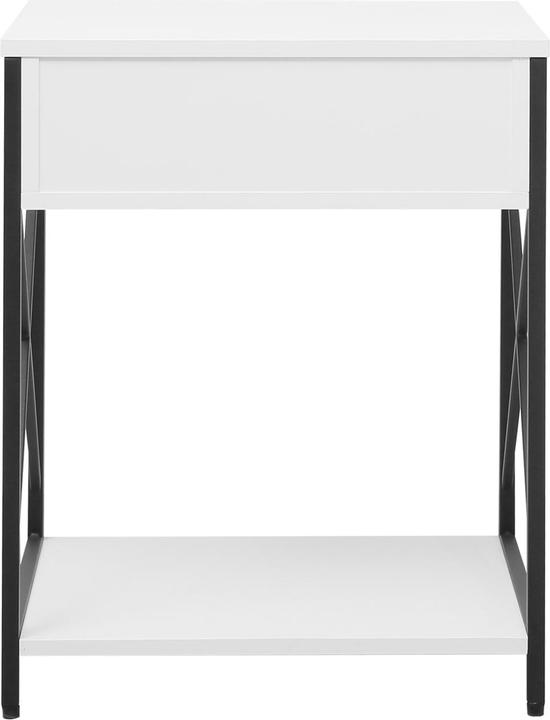 Produktbild HTI-Living Beistelltisch Cedrik mit Schublade Weiss-Schwarz (40 x 48 x 60 cm)
