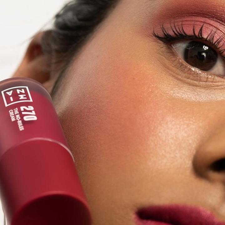 Actual product image 3INA MAKEUP The No-Rules Cream 270 Wine Red Liquid Blush Matte with Sweet Almond Oil Vegan Cruelty F (270 - Rich wine red)