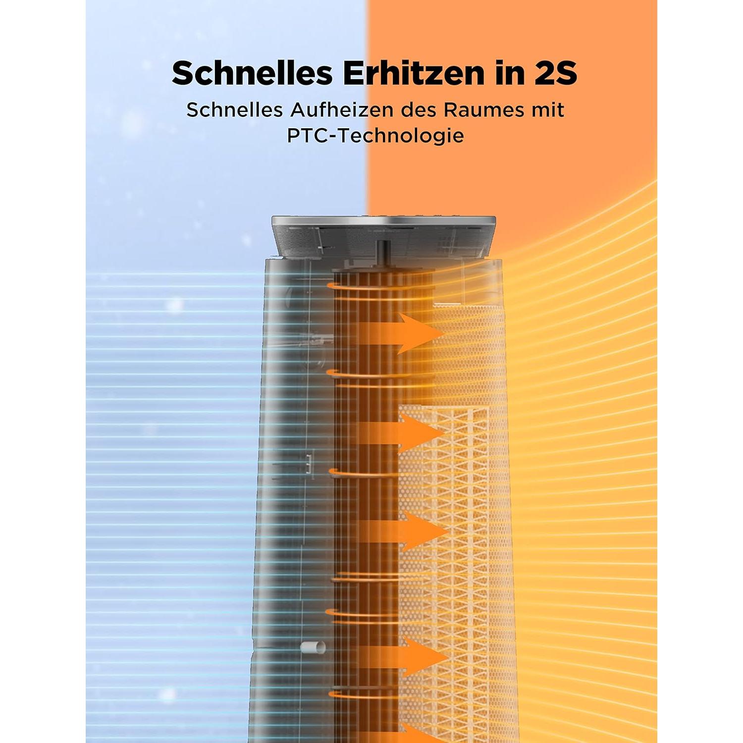 Thumbnail - Midea NTH20-18MRA, Heizkörper, Schwarz, Silber