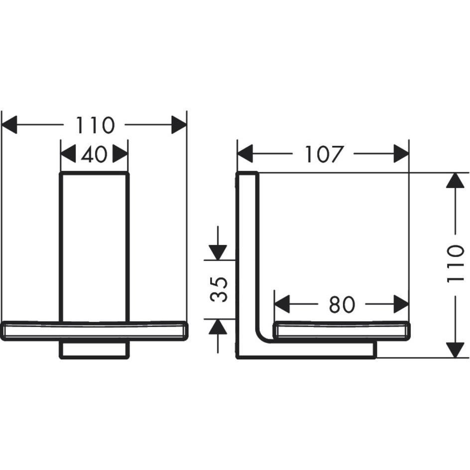 Thumbnail - hansgrohe, Seifenspender + Seifenschale, AXOR Universal Rectangular Seifenschale, Metall, Ablage Glas, 42605