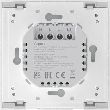 Produktbild Aqara AQAZWS-EUK04 - Smart Wall Switch H1 White With Neutral, Double Rocker (Zigbee)