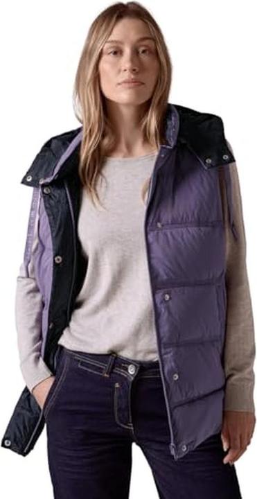 Cecil Gewatteertes Damen-Vest mit abnehmbarer Kapuze, seitlichen Taschen und Reissverschluss (XL)