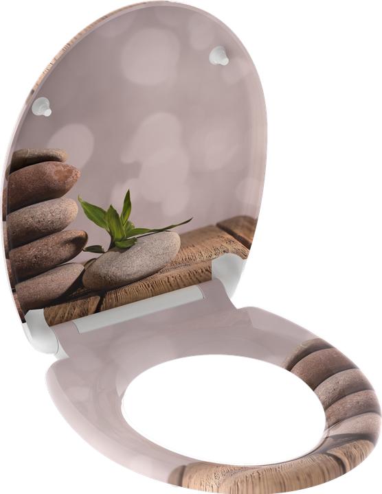 Actual product image Schütte Thermoset toilet seat STONE PYRAMID Soft-close mechanism Quick-release fastener 82380 Asian
