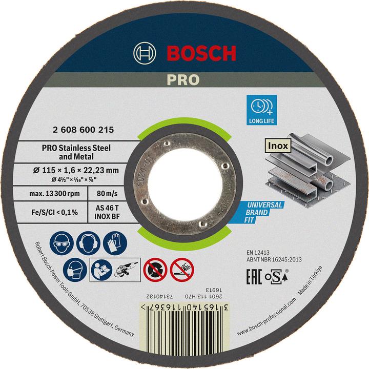 Actual product image Bosch Professional Zubehör PRO Stainless Steel and Metal cutting disc, 115 x 1.6 x 22.23 mm