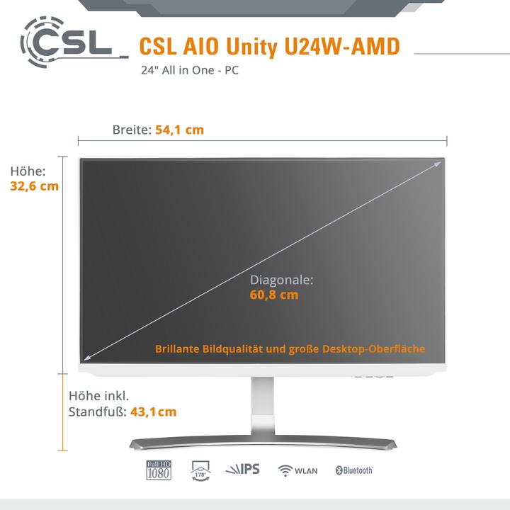 Produktbild CSL AIO CSL Unity U24W-AMD (1000 GB, 16 GB, AMD Ryzen 7 5700G, AMD Radeon Graphics)