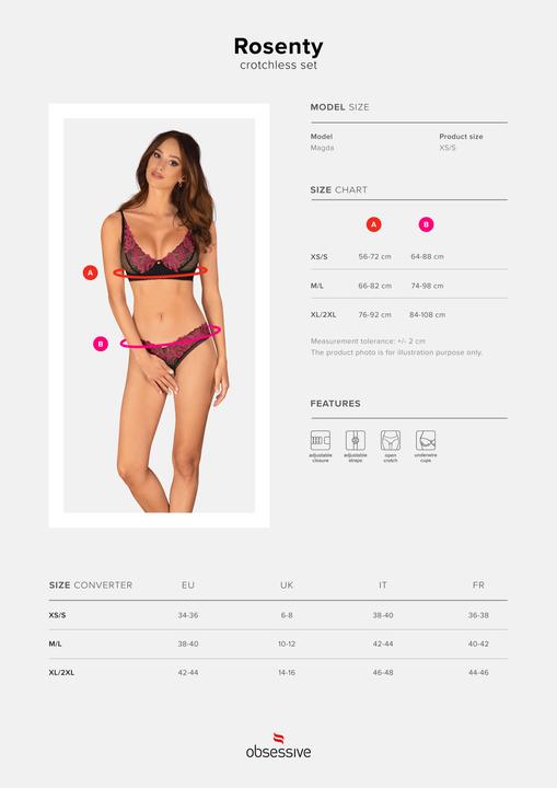 Actual product image Obsessive Ouvert BHSet Schwarz/Lila (S, XS)