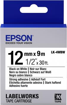 Energie-Label Epson Etikettenkassette LK-4WBW (1.20 cm, Schwarz, Weiss)