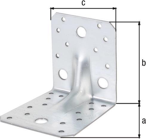 Produktbild Alberts Schwerlast-Winkelverbinder m. Sicke 100 x 100 x 90 mm, sendzimirverzinkt, 1 Stck (Winkelverbinder, 1 Stk.)