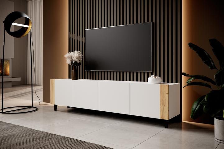 Actual product image Cama RTV wardrobe FARO 200x42x52 white matt + oak craft (200 x 42 x 52 cm)