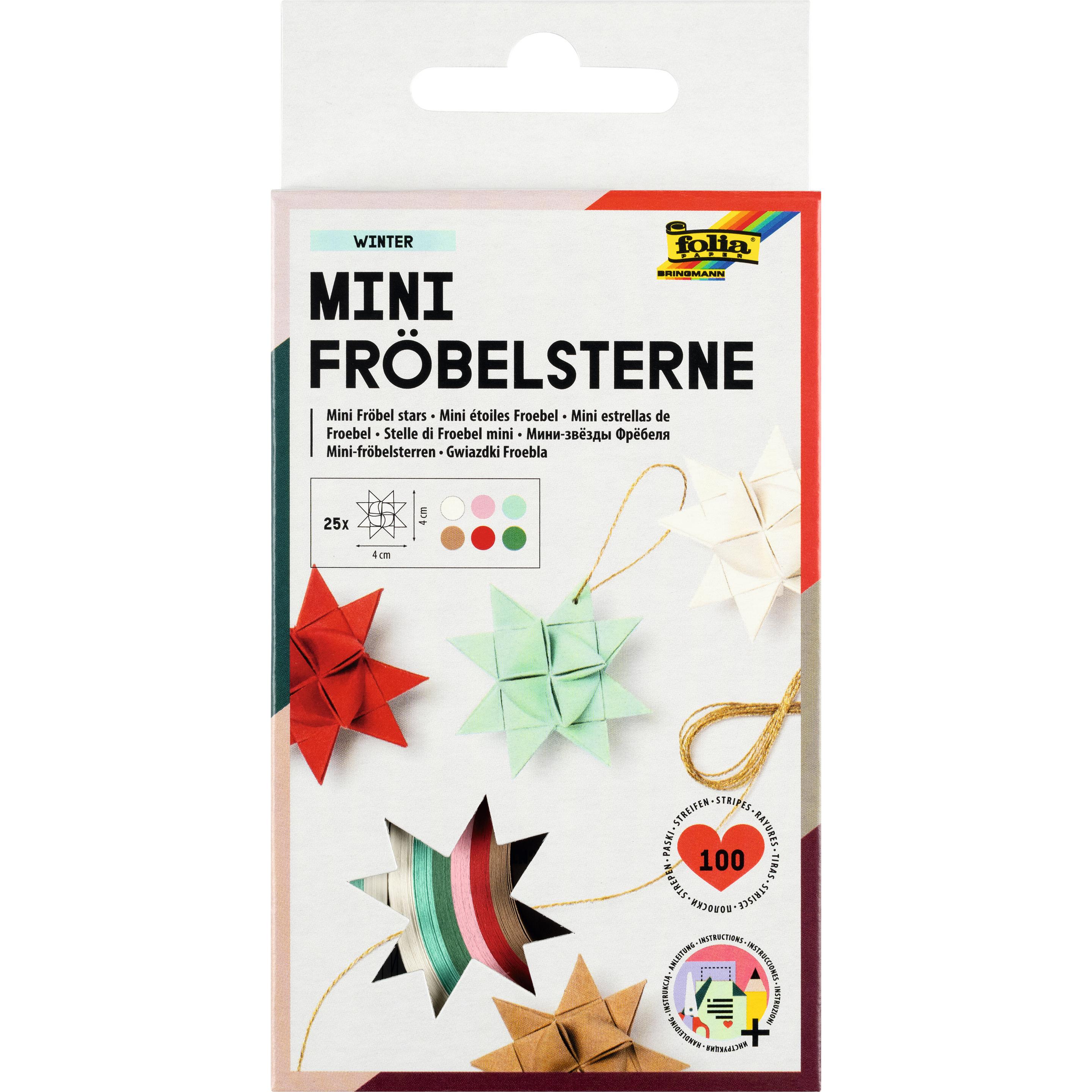 Folia, Bastelpapier, Faltpapierstreifen PASTEL fr Mini Fr”belsterne (100 x)