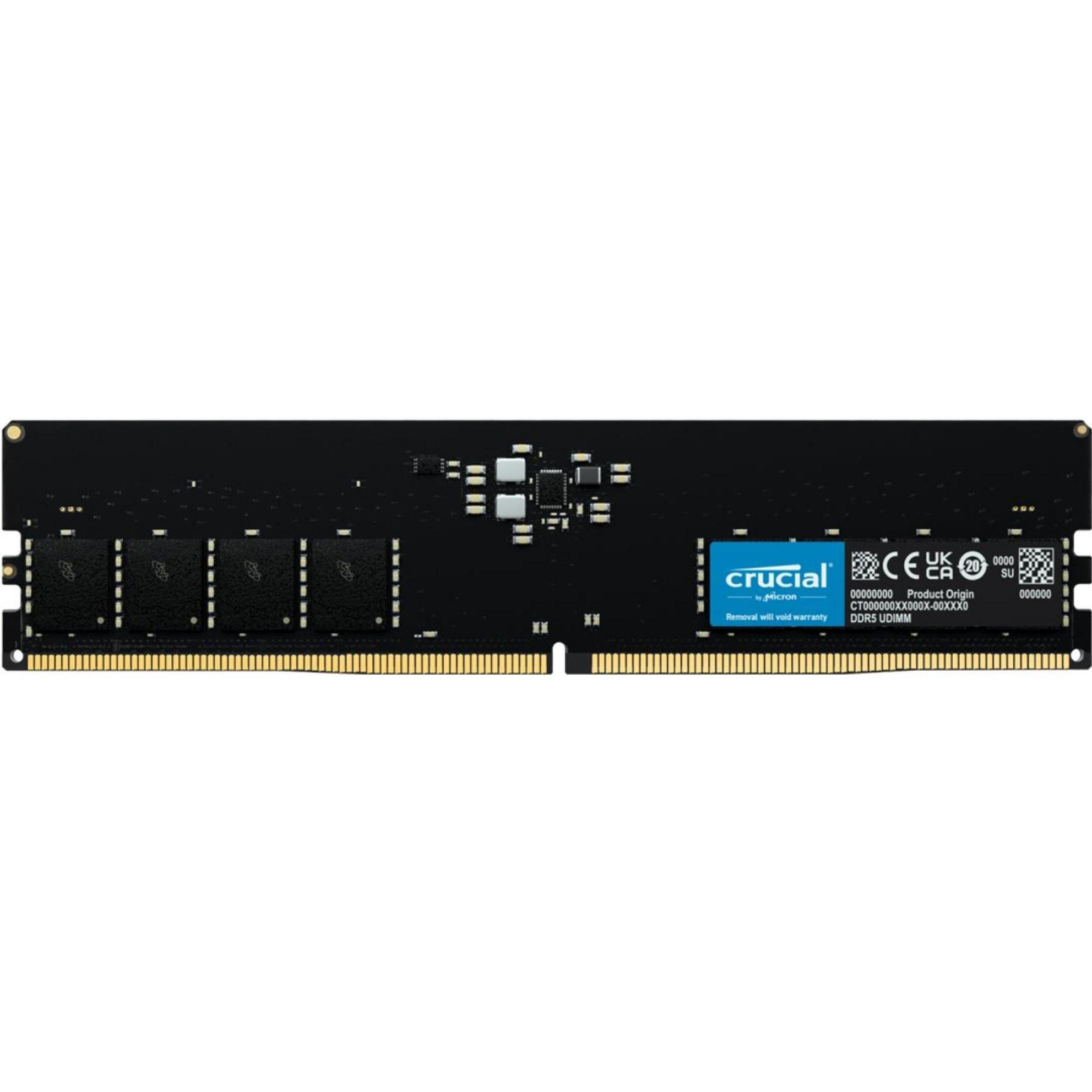 Crucial Desktop Memory (1 x 16GB, 4800 MHz, DDR5-RAM, DIMM), RAM, Schwarz