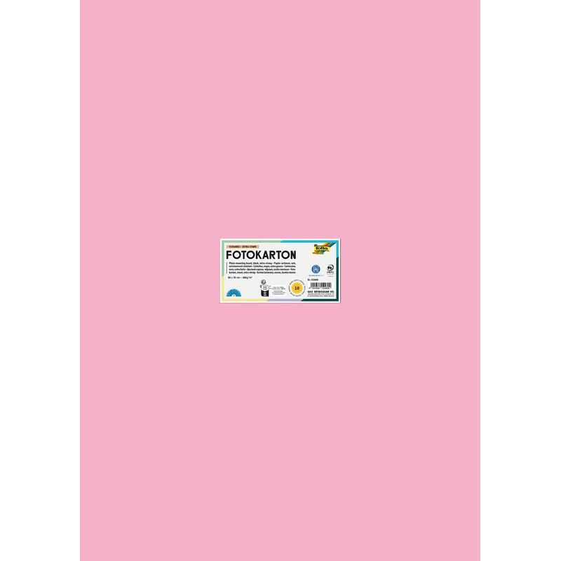 Thumbnail - Folia, Bastelpapier, Fotokarton, (B)500 x (H)700 mm, 300 g/qm, rosa (300 g/m², 10 x)