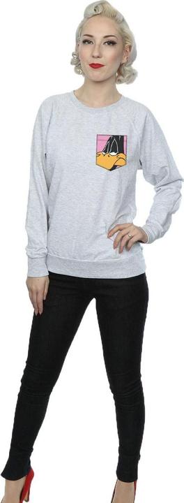 Immagine prodotto Looney Tunes Daffy Duck Face Faux Pocket Felpa Donna (S)