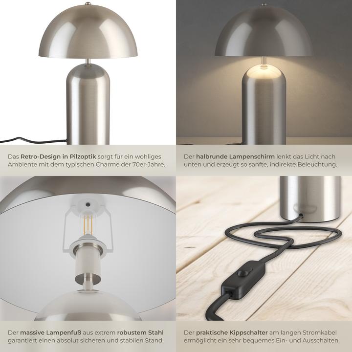 Actual product image tectake Kleine Retro-Tischlampe Altea, Pilzdesign, 40W (E14)