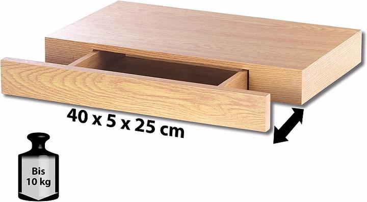 Immagine prodotto Carlo Milano Scaffale a muro con cassetto nascosto (40 x 5 x 25 cm)