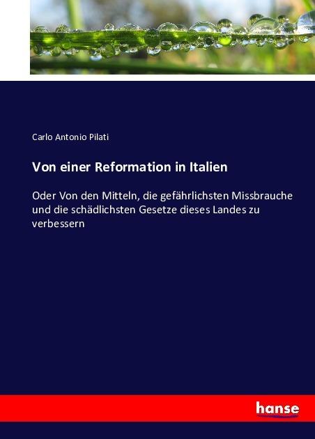 Produktbild Von einer Reformation in Italien (Carlo Antonio Pilati, 2016)