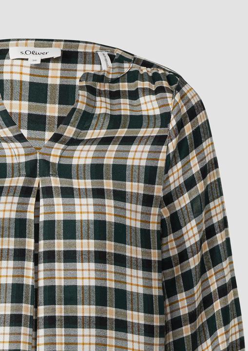 Immagine prodotto s.Oliver Bluse Karo-Bluse mit Faltendetail und elastischen Ärmelbündchen (48)