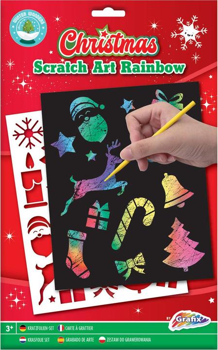 Grafix Scratch Art Rainbow Christmas A5