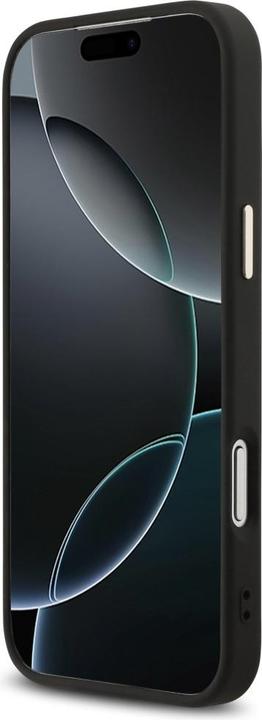 Produktbild Guess PU-Leder 4G Metall Logo Goldrahmen Backcover für iPhone 17 Pro Max Schwarz (Apple iPhone 17 Pro Max)