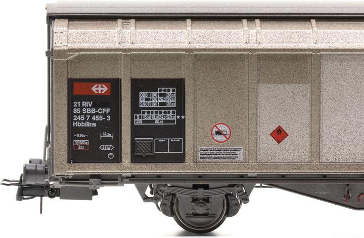 Image du produit Hobbytrain SBB-CFF 2-achsiger Schiebewandwagen Hbbillns 455-3 mit Alterungsspuren Ep. VI (Piste H0)