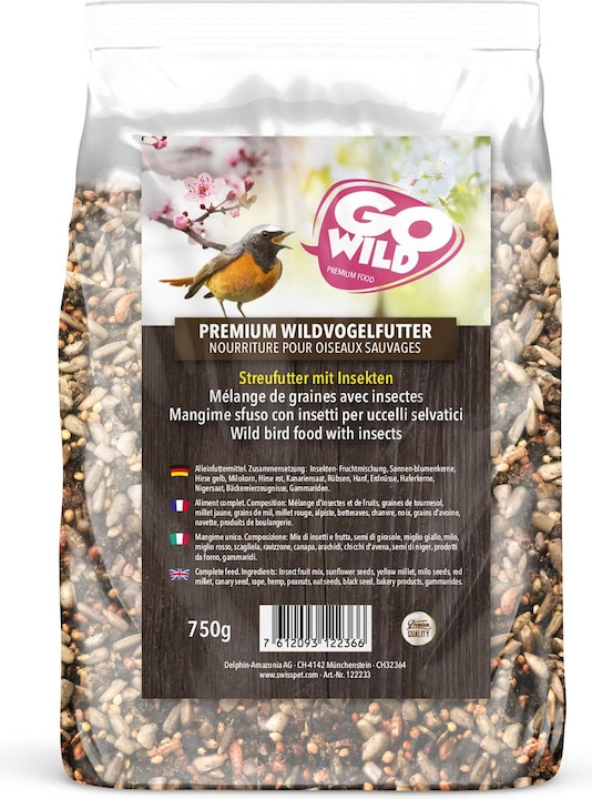 Image du produit GoWild Nourriture pour oiseaux sauvages avec insectes (1 x, 0.75 kg)
