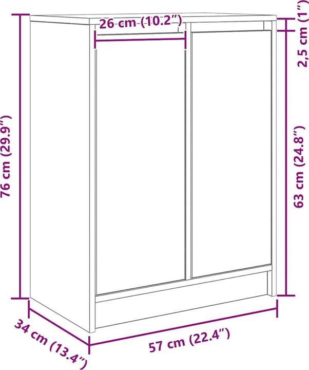 Produktbild vidaXL Sideboard (57 x 34 x 76 cm)