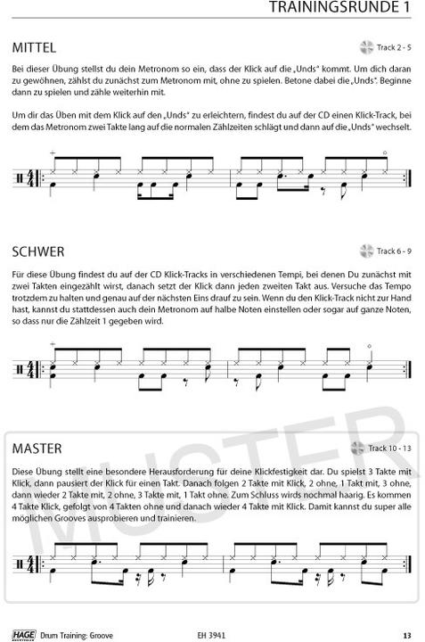 Produktbild Drum Training Groove + CD + DVD (Deutsch, Helmut Hage|Martin Klee, Martin Klee, 2012)