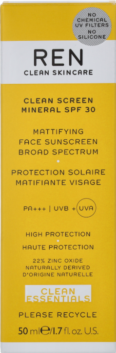Actual product image Ren Clean Screen Mineral (Suntan cream, SPF 30, 50 ml, 50 g)