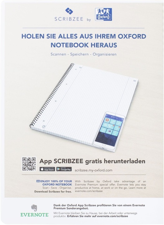 Produktbild Oxford Collegeblock (A4+, Kariert, Kein Einband)