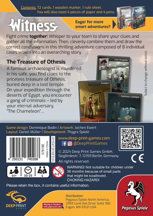 Produktbild Pegasus Witness – The Treasure of Othesis (Deep Print Games) (English Edition) (Englisch)