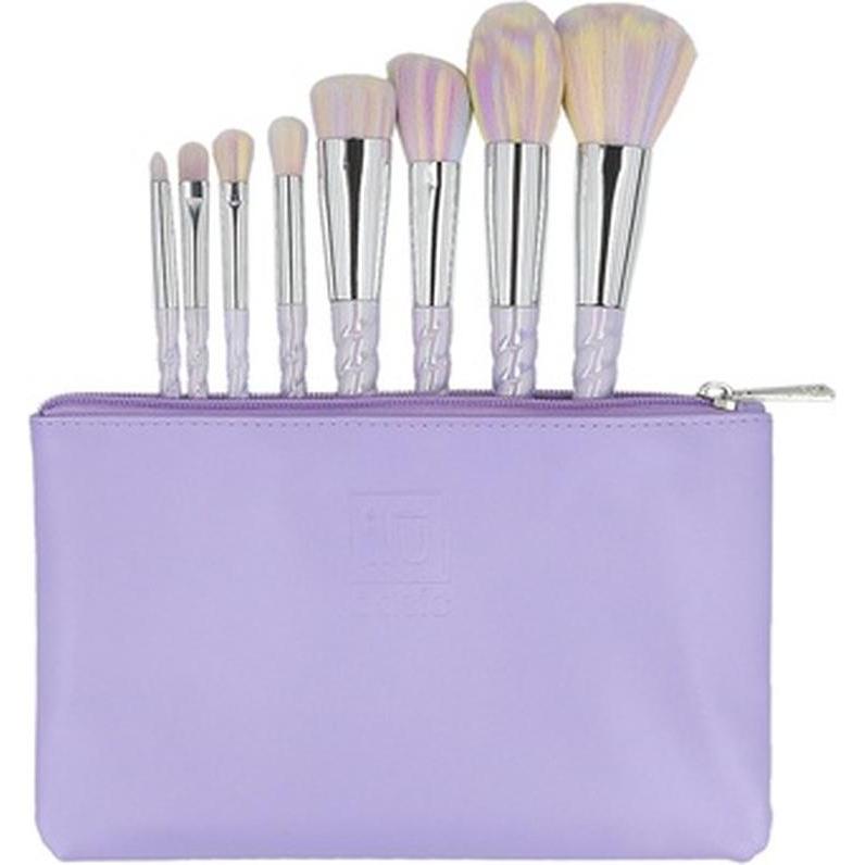 Ilu, Pennello Make-Up, Basic Set 8 Pennelli Da Trucco Con Sacchetto Unicorno Pastello (Set)