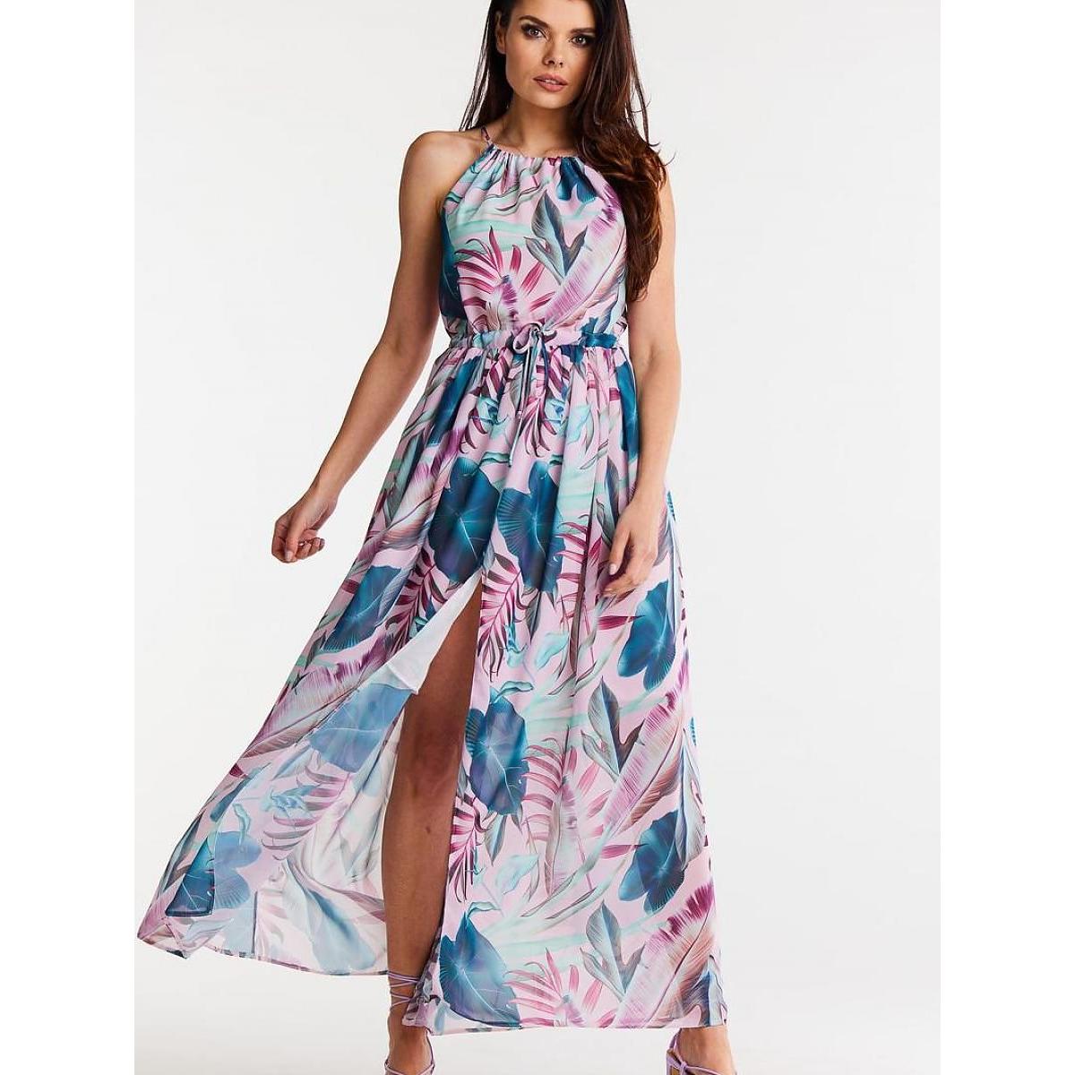 Awama, Damen, Kleider, Alltagskleid model, Mehrfarbig, (M)