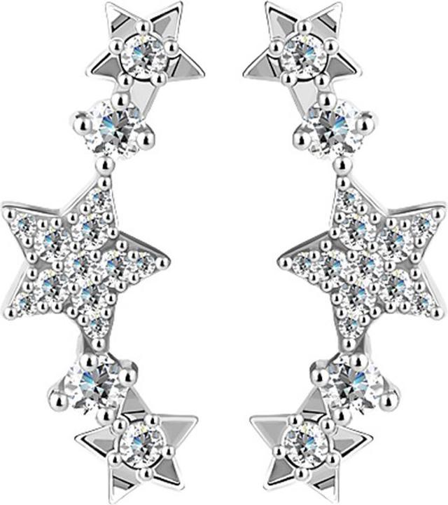 Image du produit Star Piercing Boucles d'oreilles Ear Climber argentées avec cristaux étoile argenté (Laiton)