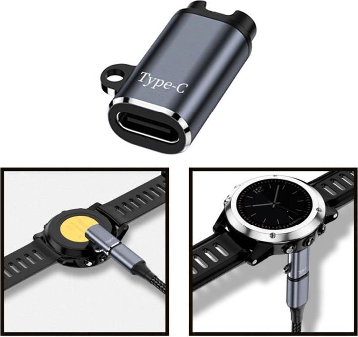 Produktbild Deltalabs Garmin Smart Watch Ladeanschluss Adapter Konverter mit USB C Anschluss