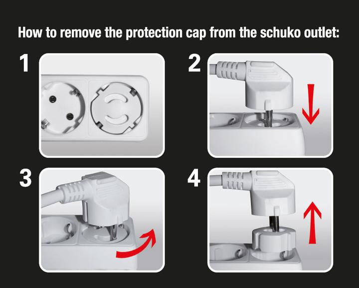 Produktbild Vivanco Kinderschutzkappenset f??r Schuko, 6er Set