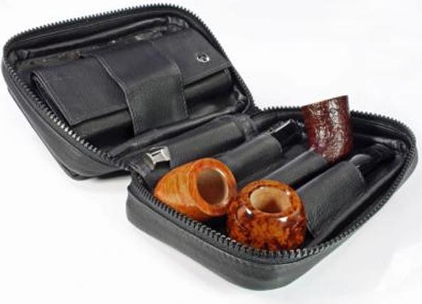 Actual product image Rattray’s Rattray's 3 Pipe Bag Black Leather PB2