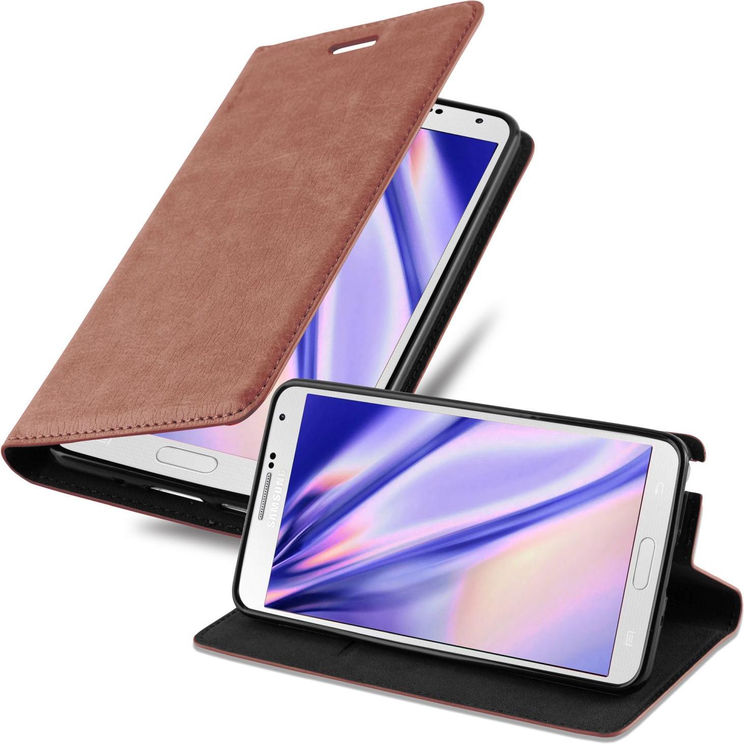 Cadorabo Book Invisible Magnet Cover (Samsung Galaxy Note 3), Smartphone Hülle, Braun