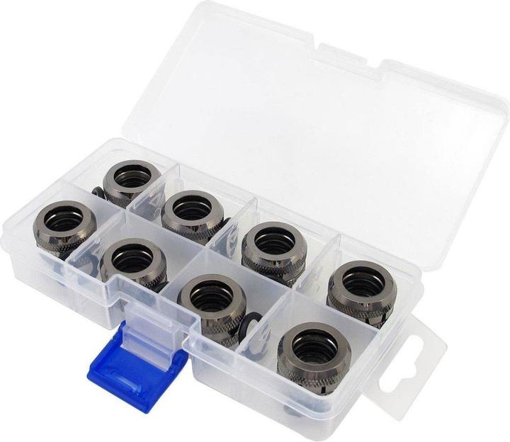 Actual product image XSPC Connection G1/4" to 14mm hardtube, black chrome - 8 pieces