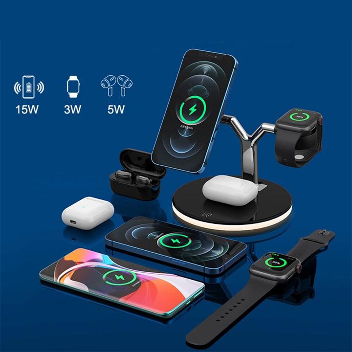 Actual product image PhoneLook Qi MagSafe 25W Charging Station 4 in 1 Wireless LED Elegant and Stylish