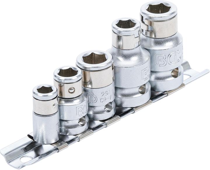Actual product image BGS Bit Adaptor Set with Retaining Ball 6.3 mm (1/4") / 10 mm (3/8") / 12.5 mm (1/2") Drive 5 pcs. (6.3 mm, 10 mm, 12.5 mm)