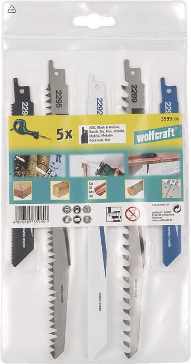 Produktbild wolfcraft 1 Säbelsägeblätter-Set 5-tlg.