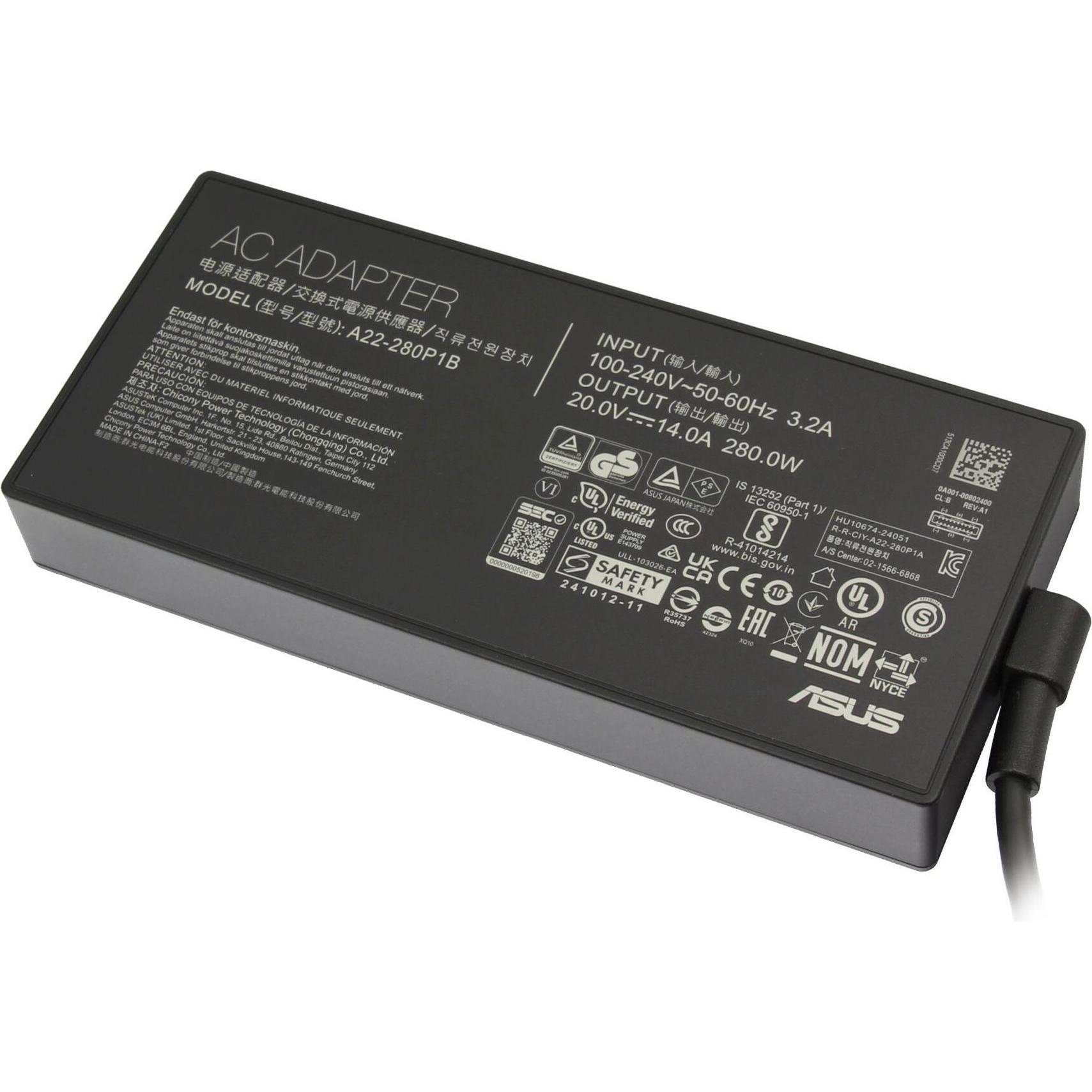 ASUS 0A001-00802400 (280 W), Notebook Netzteil, Schwarz