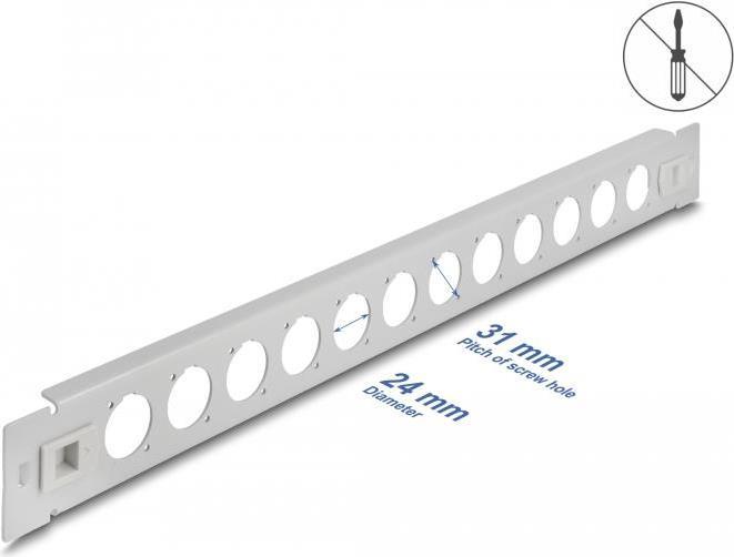 Actual product image Delock 19? D-Type Patch Panel 12 Port tool-free grey