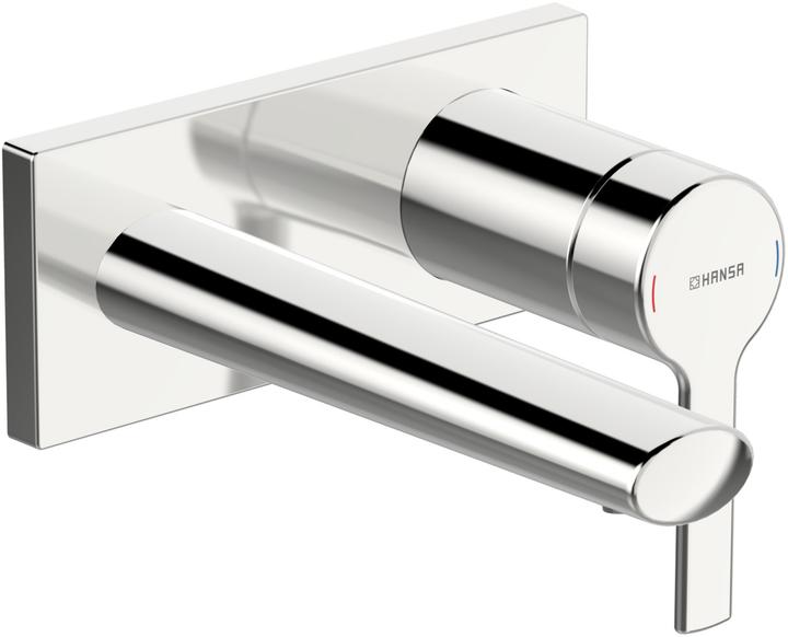 Hansa Hansaronda basin mixer, ready-mounted set, concealed, square rosette, projection: 186mm, 44882