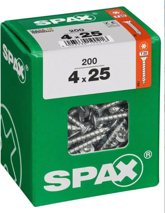 Produktbild Spax DIY Universal Senkkopf T-STAR plus VGW WIROX A9J 4x25 L 200 St. (200 Schrauben pro Stück)