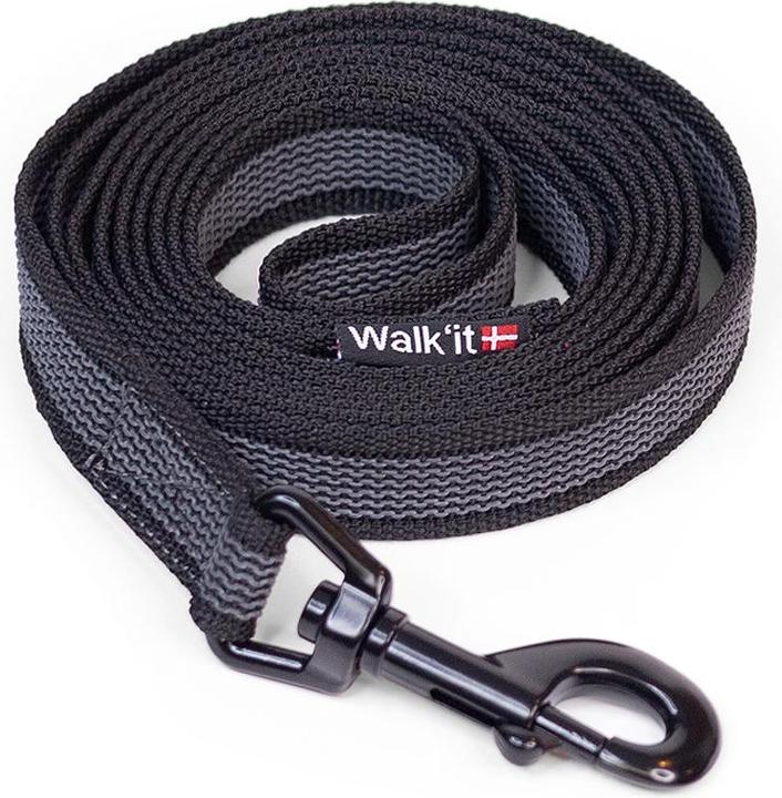 Immagine prodotto WalkFit - Walk'it Anti-slip Tracking Leash with Handle - Black - 20mmx5m (Cane, Passeggiare)