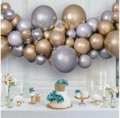 Produktbild Gemar Ballon-Girlanden-Set, Do It Yourself, Shiny gold-silber (65x)