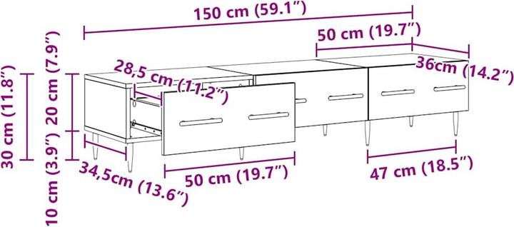 Actual product image vidaXL TV-Schränk (36 x 150 x 30 cm)