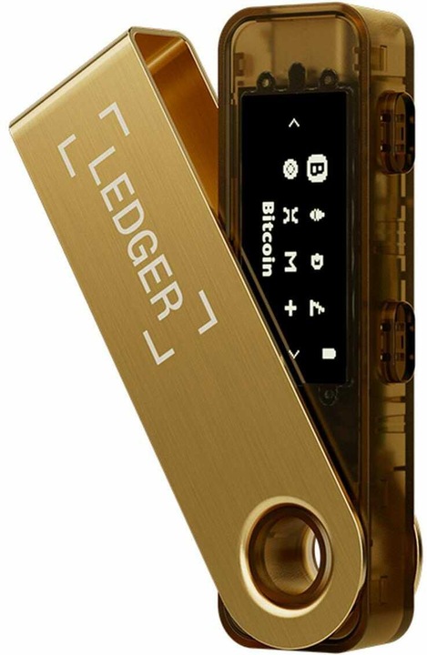 Actual product image Ledger Nano S Plus - Gold (Ethereum Classic, Bitcoin, Dash, Dogecoin, Litecoin, Others)